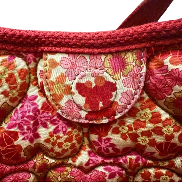 **SOLD**Brighton Vintage Floral Print Heart-Quilted Dual Strap Tote Dust Bag - Picture 11 of 13